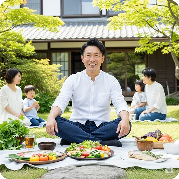 Homem prester a comer uma refeição saudável
